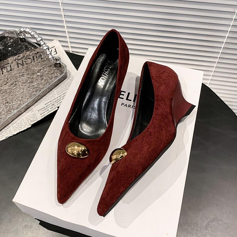 Spring New Style Autumn Pointed Toe Women Sexy Shallow Slip On Pumps Shoes Fashion Thin High Heel Ladies Elegant Dress Shoes