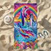 1pc Dolphin Microfiber Beach Towel, Multi-Purpose Yoga Fitness Camping Travel, Durable Outdoor Essential