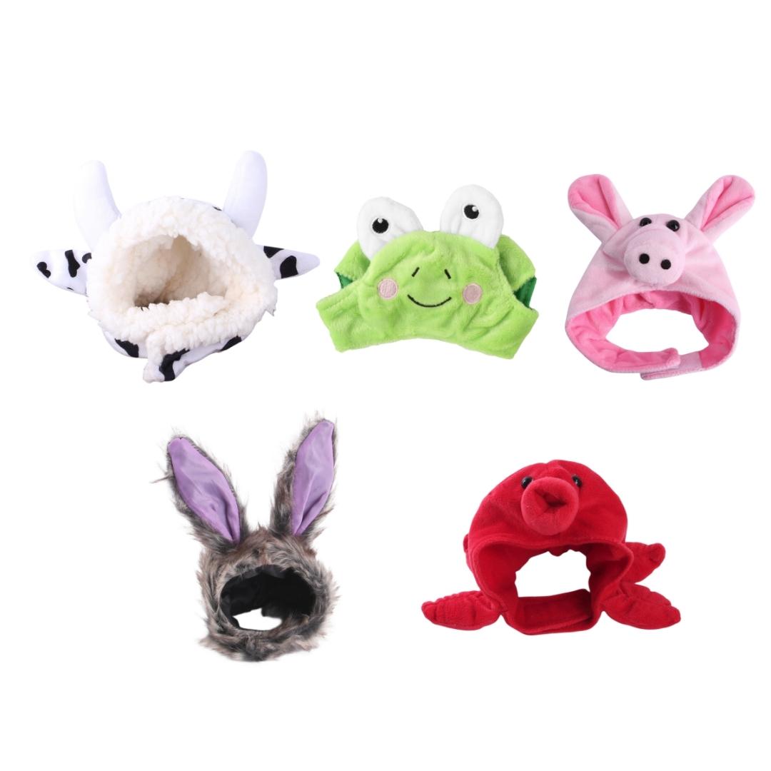 

5 штук милых кошачьих шапок, одежда для животных, кроличьи шапки с ушками, забавные шапки, подходящие для кошек и маленьких собак, котят и щенков.