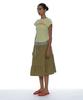 Partimento Woman Tiered Shirred Midi Skirt_Khaki