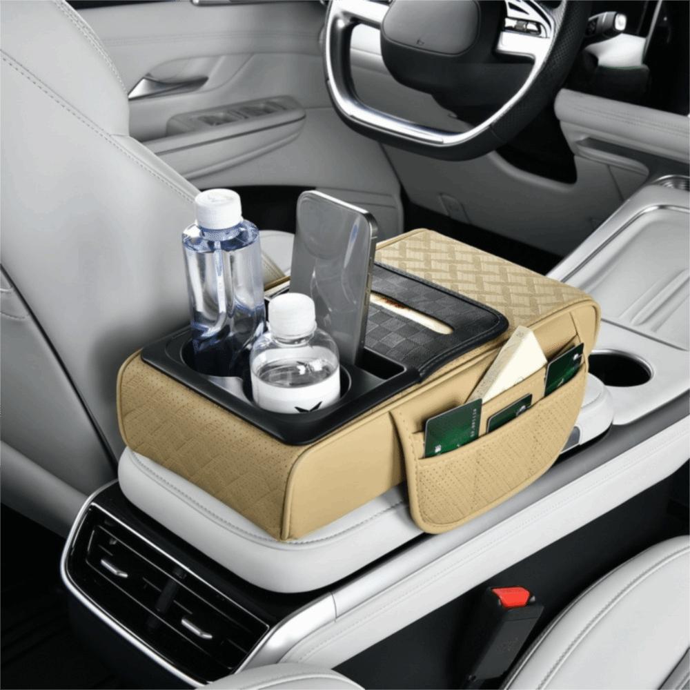 

Подлокотник центральной консоли из кожи наппа с двумя подстаканниками, подлокотник для внедорожников бежевый