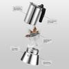 Compact Stovetop Coffee Maker 2/4 Cups with Ergonomic Designs for Gas Electric Induction Cooktops Portable and Durable