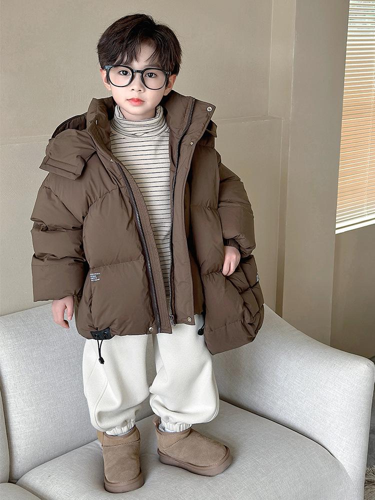 Boys' 2025 Winter Hooded Down Jacket - Thick, Warm, and Perfect for Cold Weather