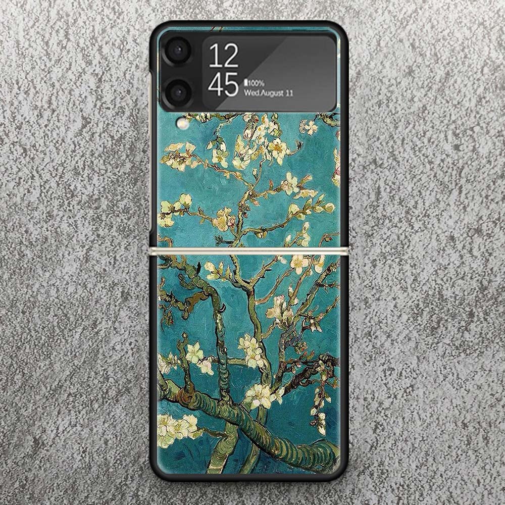 Van Gogh oil Art Painting Print Case For Samsung Galaxy Z Flip 3 4 5 6 7 5G Phone Shell Flip7 Flip6 Flip5 Flip4 Flip3 Pattern Co