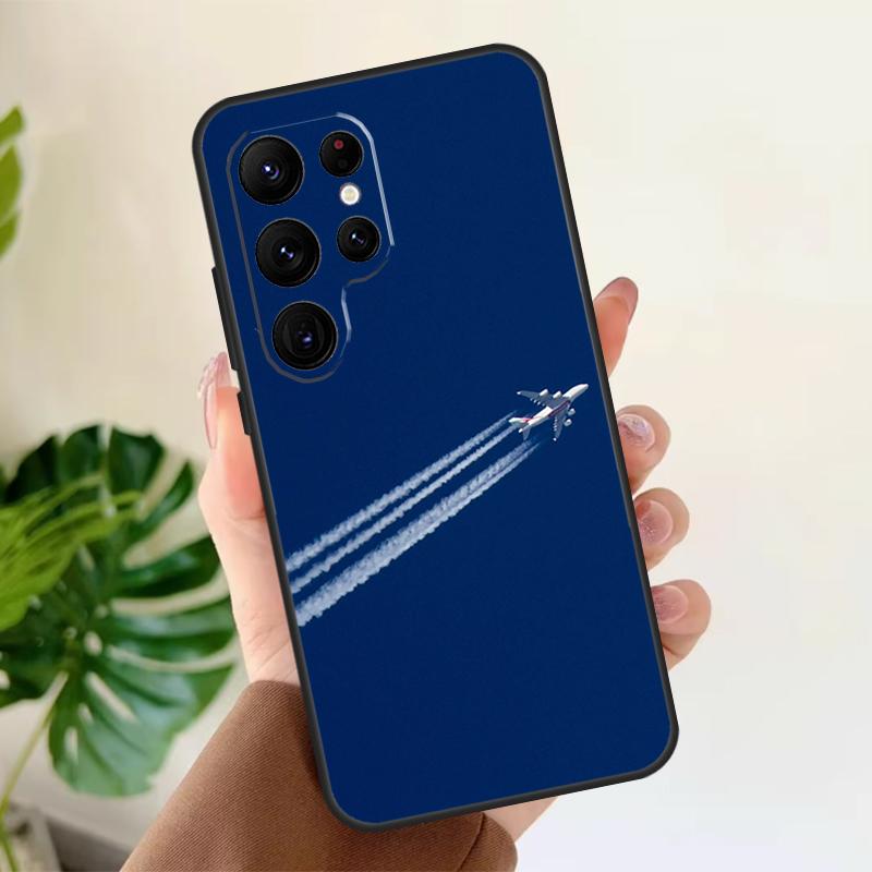 Airplane Plane Aircraft Soft Case For Samsung Galaxy S25 S21 S22 S23 S24 Ultra S9 S10 Plus S20 FE S24 FE Phone Cover