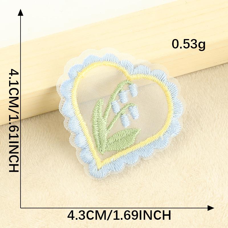 Computer Embroidery Label Cartoon Flower Cloth Label Lace Embroidery Sticker Diy Notebook Accessories Patch Sticker