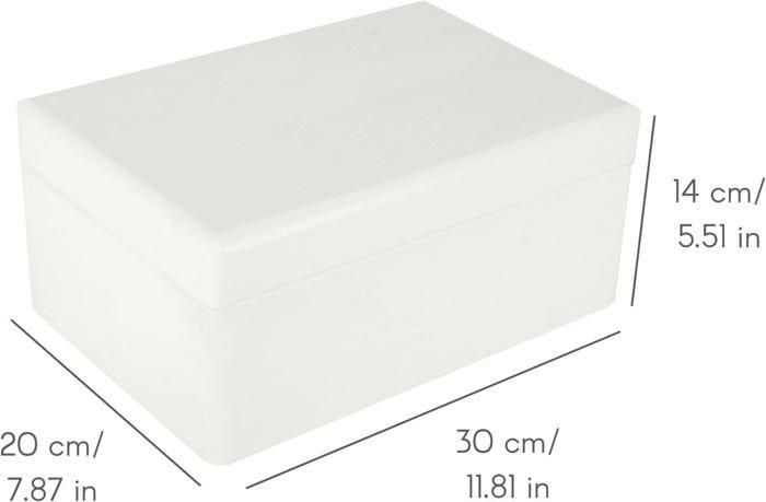 Boite de Rangement en Bois Blanc 30x20x14cm | CREATIVE DECO | BRUT et NON PONCÉ | Boite a Souvenir