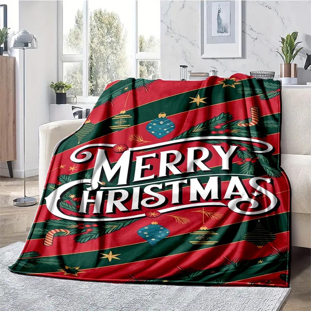 Christmas Theme Printed Blanket - Perfect for Couch, Bed, Travel & Outdoor Use | Machine Washable, Cozy & Durable.