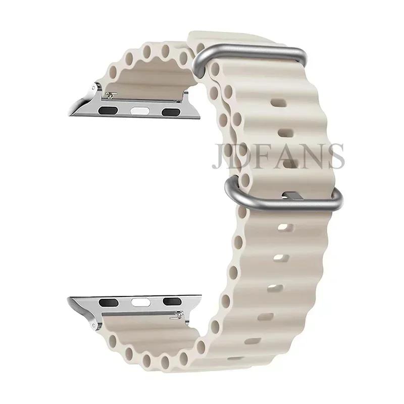 Silicone Ocean Strap for Apple Watch Band Series Ultra 9 8 7 6 5 4 10 SE Iwatch Bracelet 42mm 44mm 45mm 49mm 40mm 41mm 46mm Band