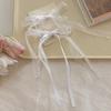 Summer Sweet Cute White Lace Ribbon Bow Hair Clip for Women Girls Hairpins Long Ribbon Barrettes Fashion Headwear Accessories