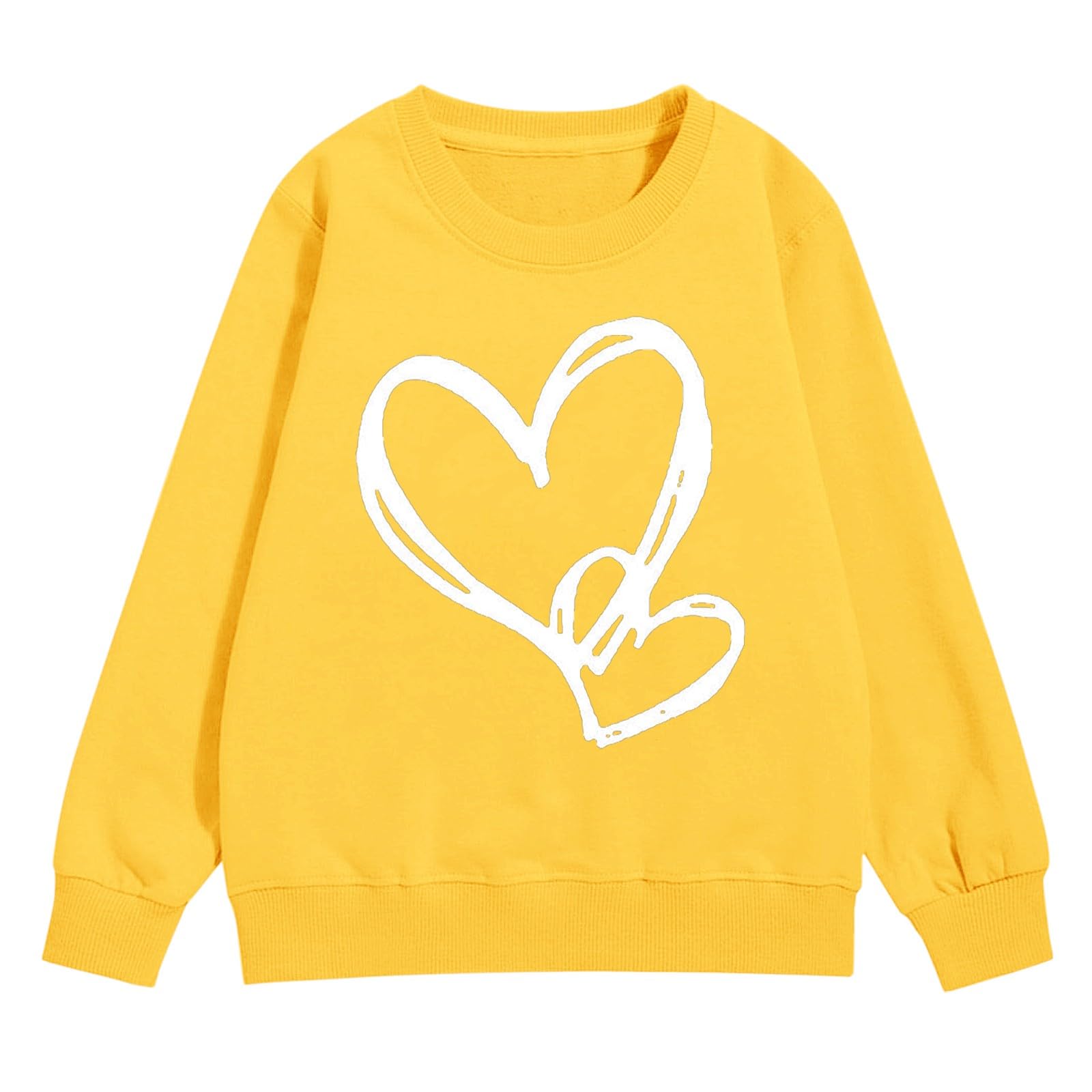 

Дитячий світшот, Довгий рукав, З круглим вирізом, Милий вільний світшот 140 жовтий