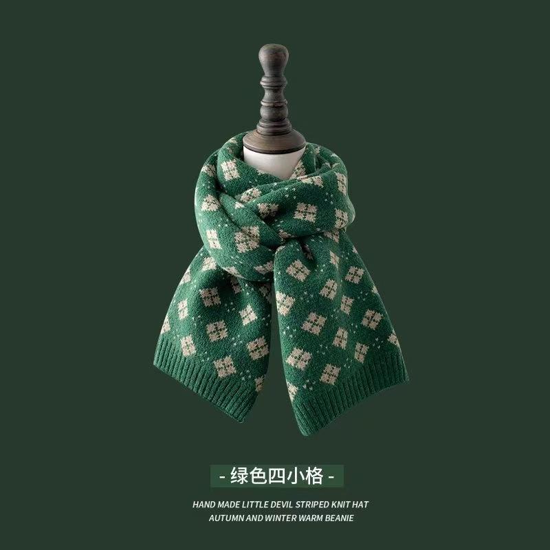 Red Scarf Women's Winter Versatile Premium Sense China Red Checked Destiny Women's Winter Scarf Christmas New Year