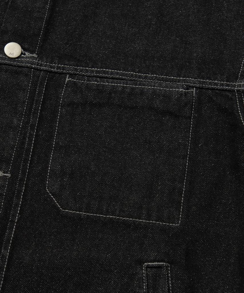 Agod Stone Washed Crop Denim Jacket [Black]