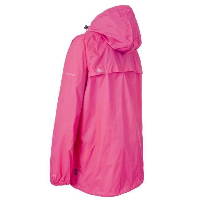 Veste de randonnée imperméable - Trespass - Qikpac - Manches longues - Rose - Sasparilla