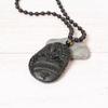 Natural Obsidian Tripod Golden Cicada Money Toad Pixiu Pendant Necklace