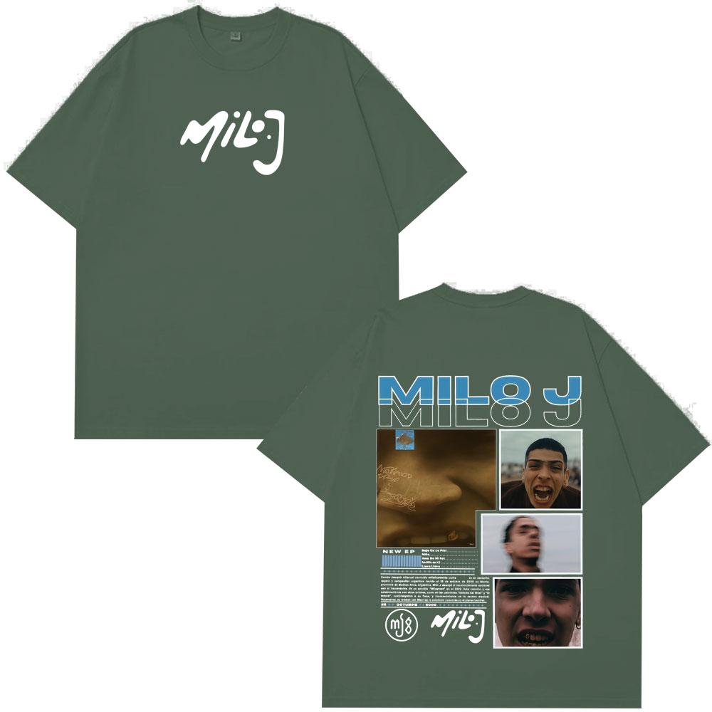 Rapper Milo J La Vida Era Mas Corta Album Graphic T Shirts Mens Women Hip Hop Tshirt Cotton Short Slevee Vintage Tshirts Tops