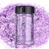 Uxcell Holographic Chunky Glitter 3.5g100g Purple Holographic Glitter Powder Mixed Chunky & Fine Flakes Sparkling Sequins for Nails, Hair, and Epoxy