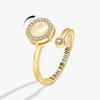 Opal Anxiety Relief Spinning Finger Ring For Girl Rotating Fidget Metal Spinner Anti Stress Ring Jewelry Accessories Anillos