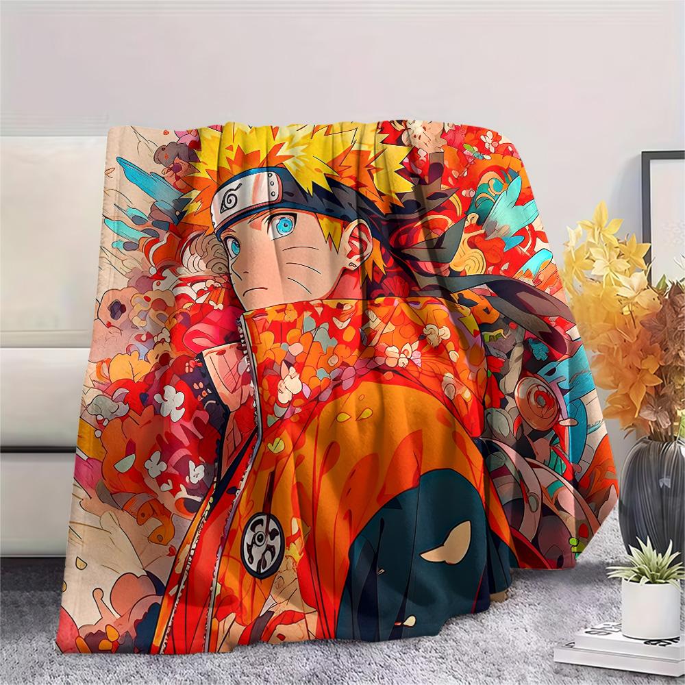 Naruto (Color Background) Print Flannel Blanket, High quality Comfortable for All Seasons, Home Decor, Warmth and Comfort