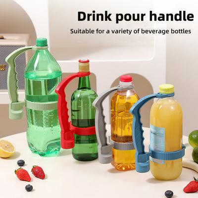 Drankhandvat met Flesopener Verstelbare Flessendrankdrager Grip Schenkhandvat Herbruikbare Cola Soda Waterfles Plastic Grijphandvat