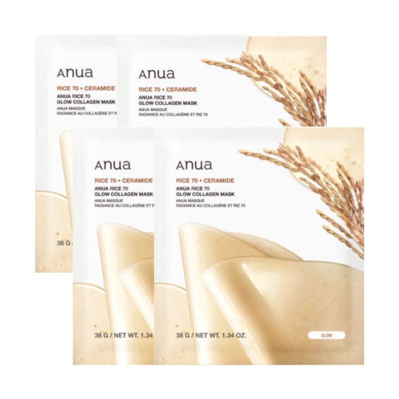 

ANUA Rice 70 Glow Collagen Mask (4 Sheets)