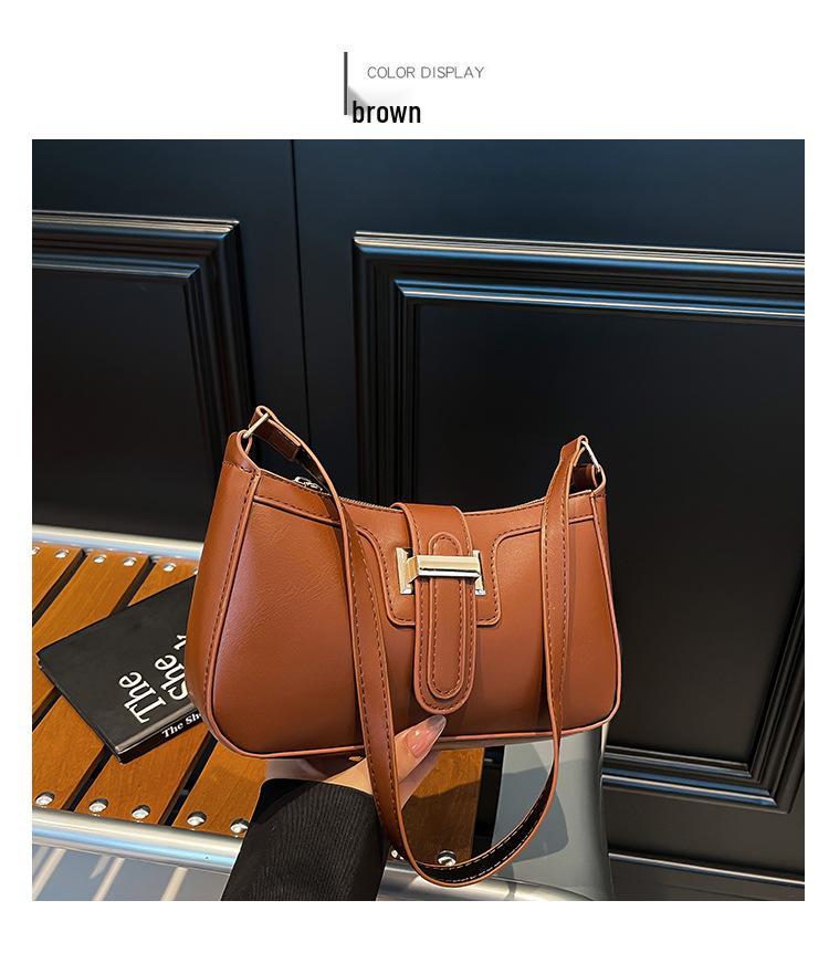 Retro Korean Chic Women's Shoulder Crossbody Bag - Textured, Stylish, High-Value, and Casual.