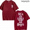 High Quality Cotton Funny Cactus Not A Hugger Tshirt Introvert Gifts Crazy Eyed Cactus Sarcastic Shy Womens Double Sided Shirt
