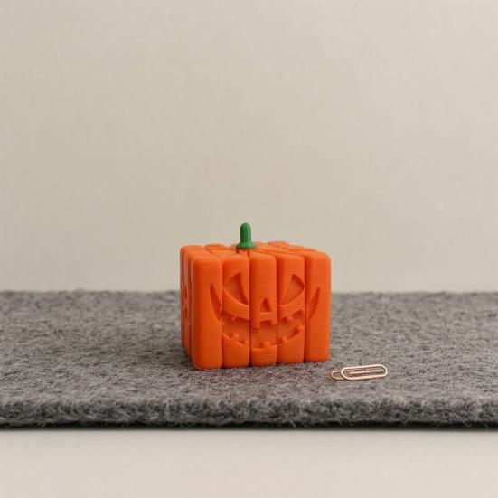 3D Printed Pumpkin Fidget Toy, Spooky Halloween Pumpkin Anxiety Relief Sensory Toy for Stress Relief, Halloween Party Supplies