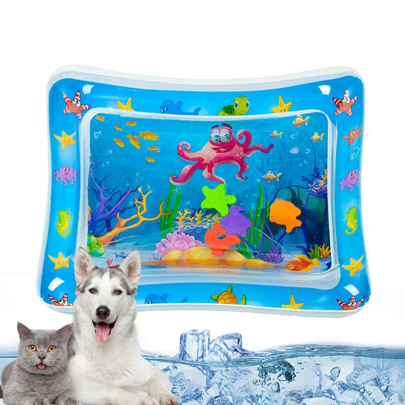 Sensory Water Play Mat For Cats Thickened Water Sensory Pad For KidsInteractive Play Inflatable Water Mat For Cat And Dog Water