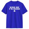 Vintage Kiss Me I'm Irish Funny St Patricks Day T-Shirts Men Round Collar Cotton T Shirts  Short Sleeve Tees Gift Idea Tops