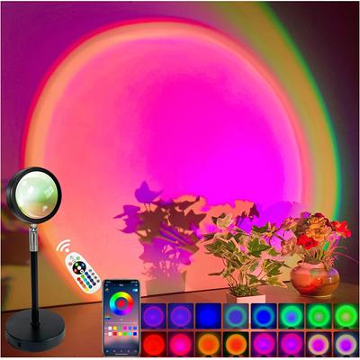 Intelligentes Bluetooth Nachtlicht Regenbogen Sonnenuntergang Projektorlampe   Café Hintergrund Wanddekoration Atmosphäre Tischlampe Licht