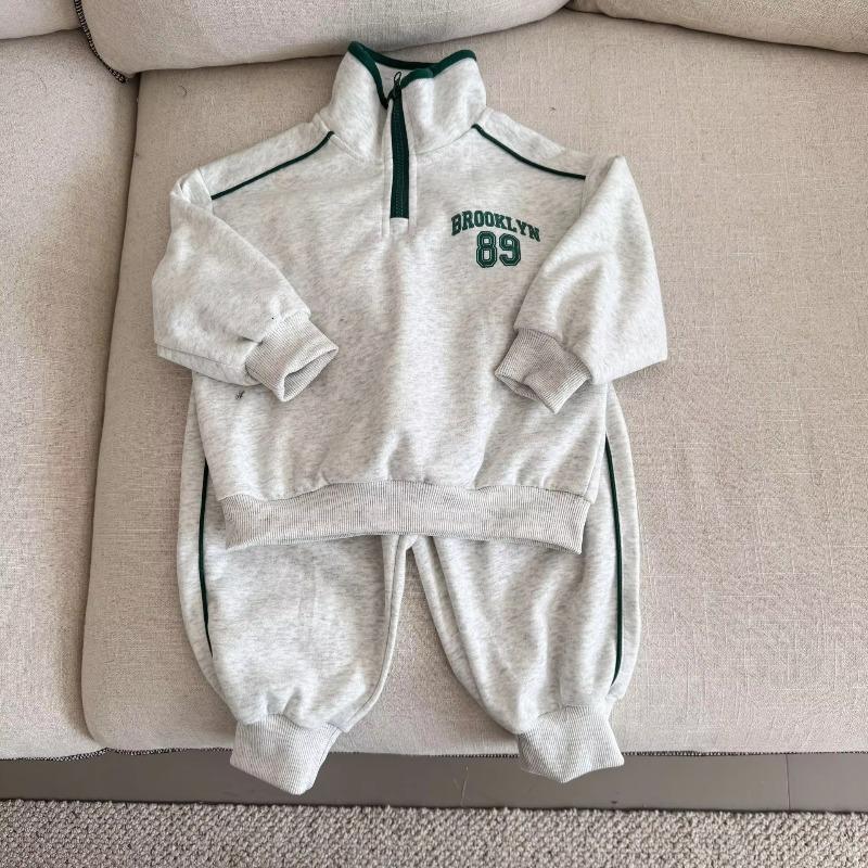 Spring Children Long Sleeve Clothes Set Boys Girls Letter Sweatshirt Sweat Pants Suit Kids Casual Outfits