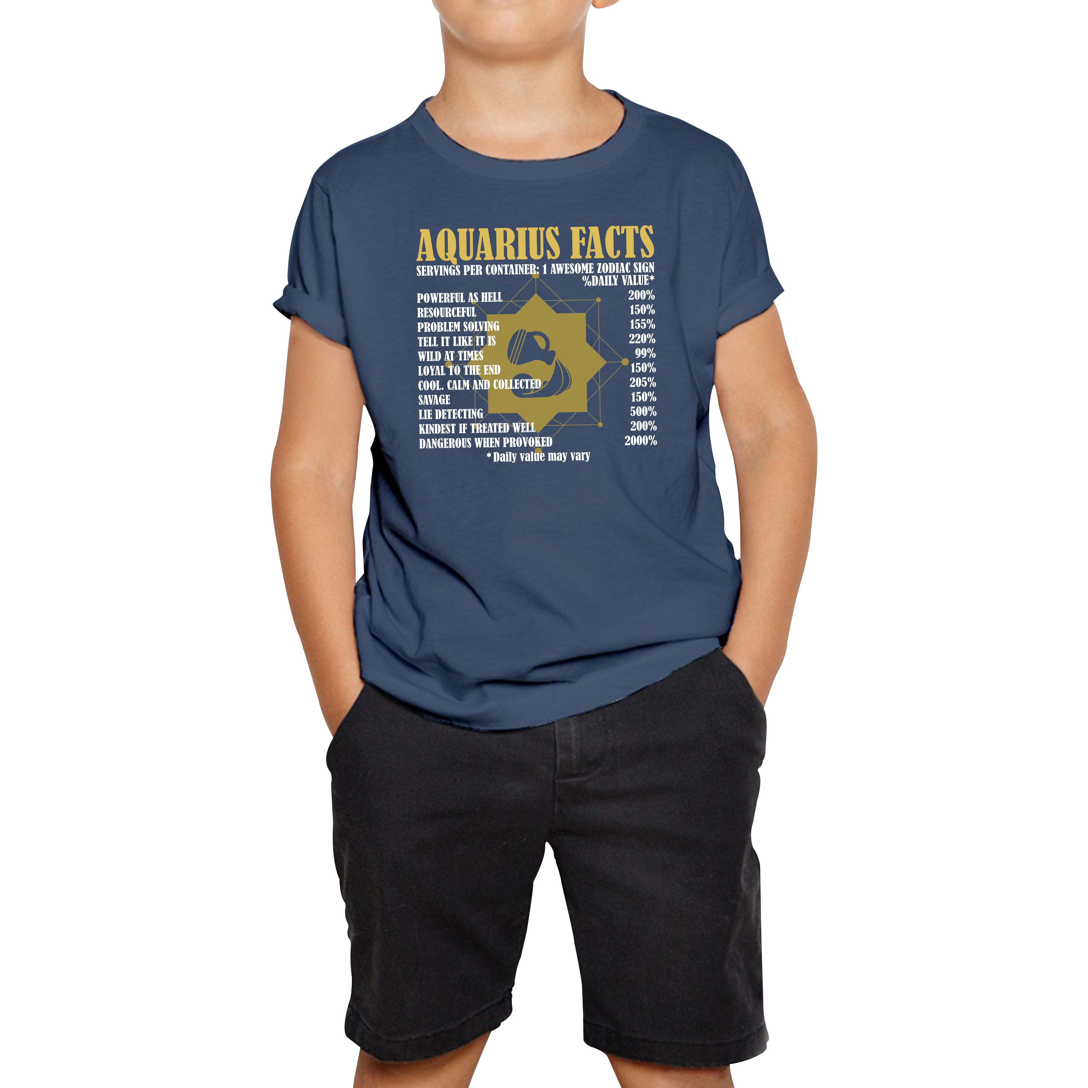 Aquarius Facts Horoscope Zodiac Astrological Sign Astrology Signs Birthday Present Kids Tee 160