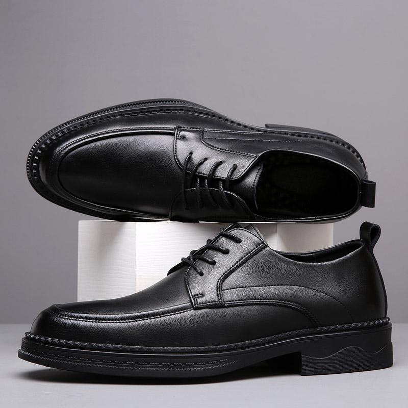 Herren Oxfords Schuhe zum Schnüren Atmungsaktive Lederschuhe Schwarz Weiches Leder Weiche Unterseite Frühling Herbst Mann Herren Business Formelle Schuhe