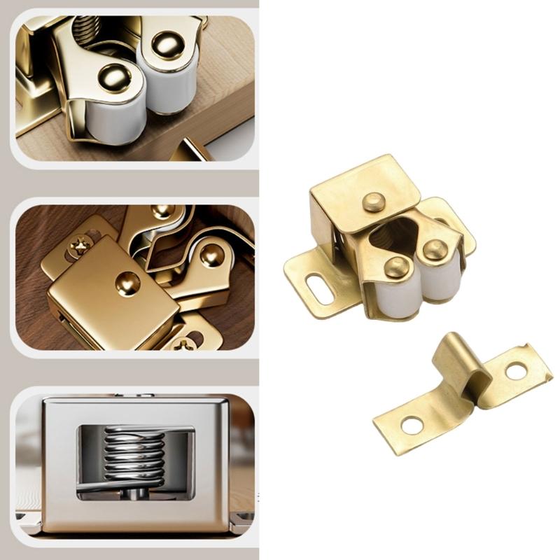 Cabinet Latches, Furniture Cabinet Roller Hardware with Shaped Mating Plate for Kitchen Cabinets, Wardrobes, and Bookcase Units