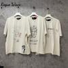 RogueWave Vintage Washed Loose Shirt Men Woman Cotton High Quality Crewneck New Damaged Hole Old Short Sleeve Hip Hop