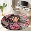 French legendary rock singer and actor Johnny Hallyday Round Carpet Soft Home Decoration Corridor Table and Chair Anti slip Outdoor Floor Mat rug H9