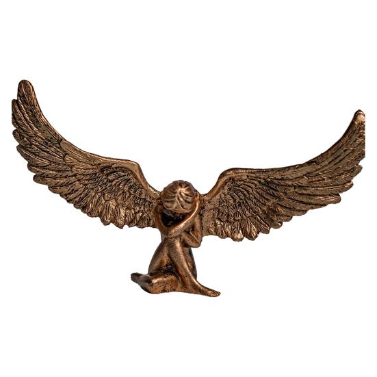 Carving Sitting Angel Figurine European Winged Girl Statue Resin Sculpture Home Office Bookshelf