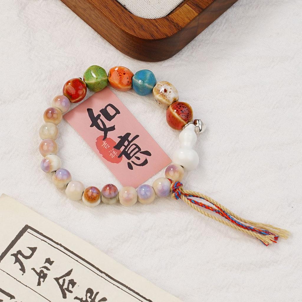 Hot-selling Summer Jingdezhen Original Fresh Ceramic Sweet Fringed Bracelet Jewelry with Bracelet Wholesale