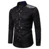 2020 New Men's Shirt Gothic Style Rivet Casual Long Sleeve Shirt Men's Costume