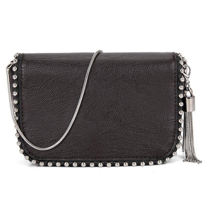 

Жіноча сенсорна сумка 2024, нова маленька квадратна сумка на ланцюжку, модна універсальна коса сумка на одне плече темно-коричневого кольору