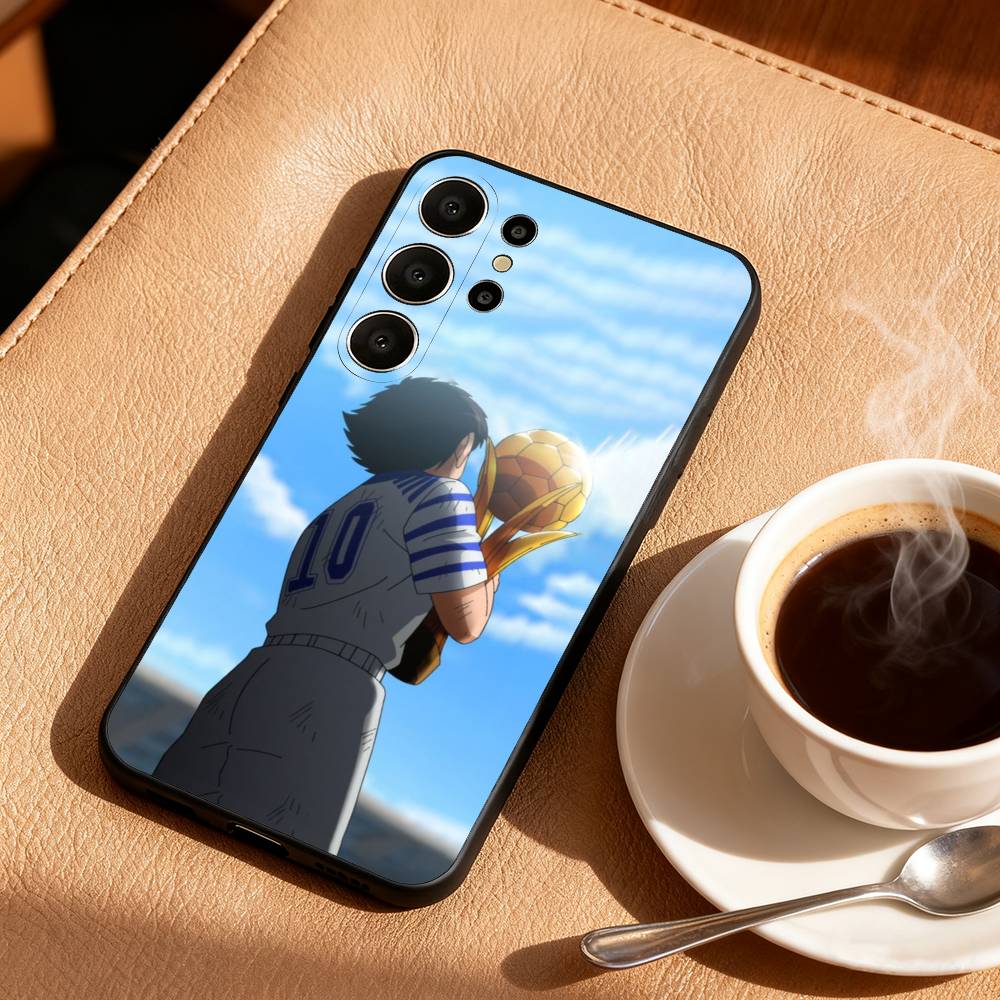 

C-Comic C-Captain T-Tsubasas Phone Case For Samsung S26,S25,24,23,22,30,21,10,9,Ultra,Plus,Lite,FE Soft Black Case Samsung S24Plus