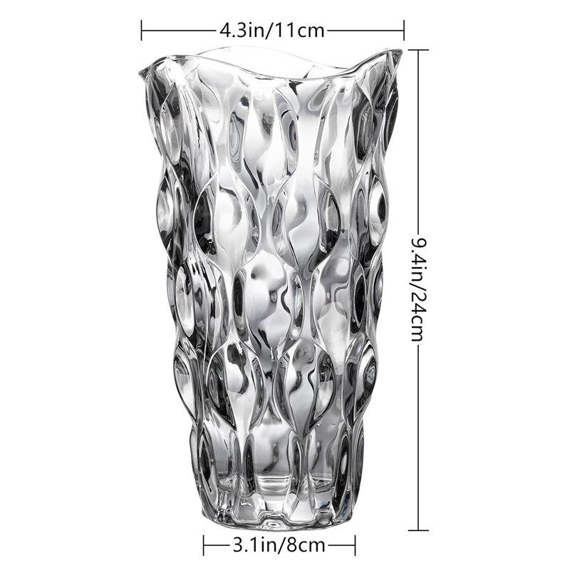 Bohemian Modern Clear Glass Vase for Home Decoration and Hydroponic Flower Arrangements in Living Room