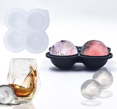 Silikonový tác na ledové kuličky s nálevkou na whisky a víno