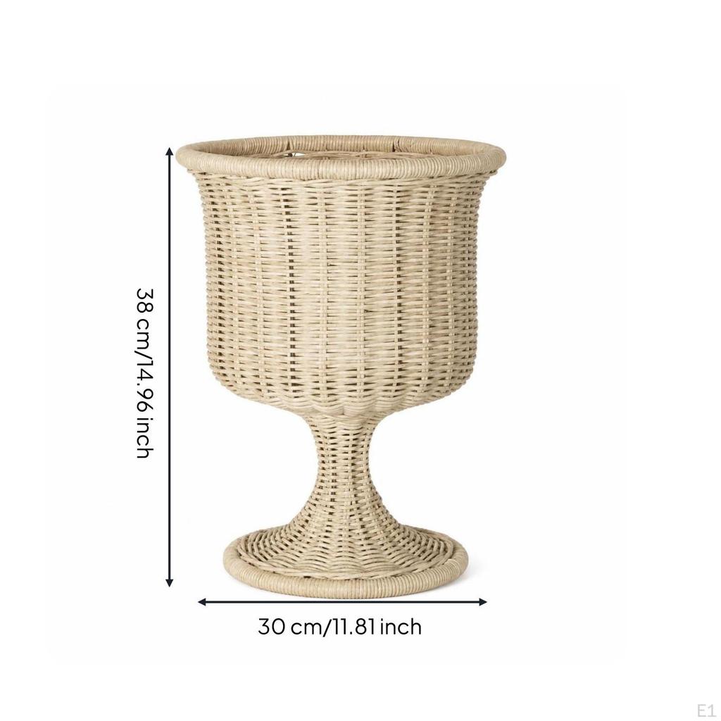 Wicker Vase Handwoven Goblet Artfully Made for Living Room, Entryway
