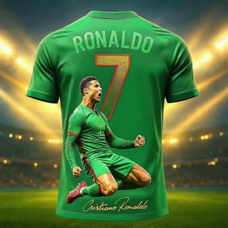 Arrival Special Edition Ronaldo 7 Football Jersey Oversize Sport Short Sleeve Training Uniform Soccer Jersey Men Tshirt