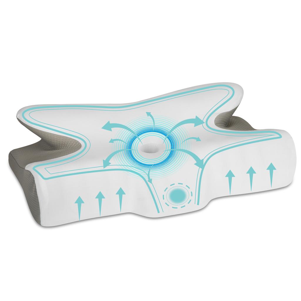 Ergonomic Orthopedic Neck Support Pillow Contour Memory Foam Pillow Cervical Pillow for Neck Pain Relief