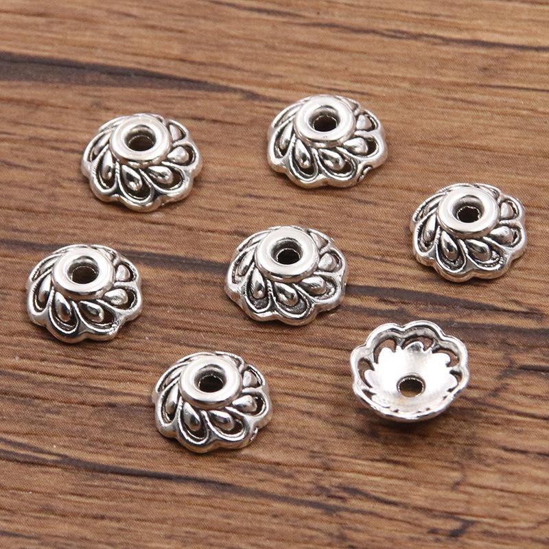 

Античні срібні роздільники-квіти: Багатостильовий, порожнистий дизайн для DIY браслетів та намист