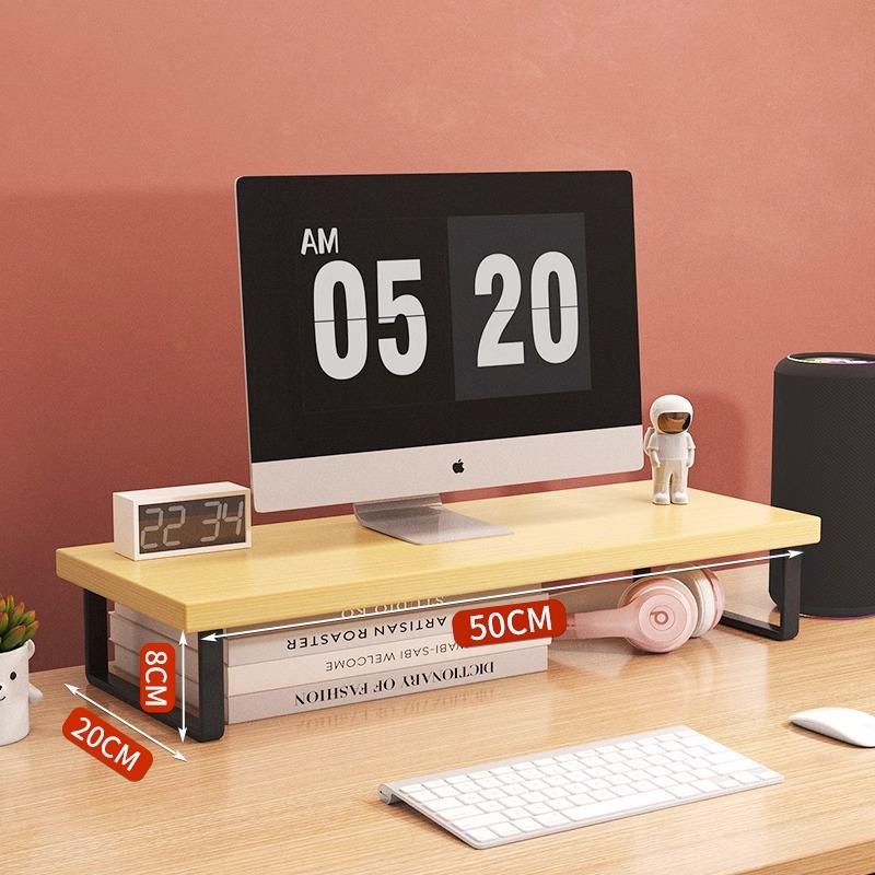 Wooden Computer Height Stand for Office Dormitory Laptops Desktop Computer Stand Office Accessories Storage Rack Home Garden