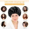 Satin Bonnet Nightcap Sleeping Silky Cap Double Layer Adjustable Buckle Sleep Hair Care Bonnet Women Round Shower Bathing Hat